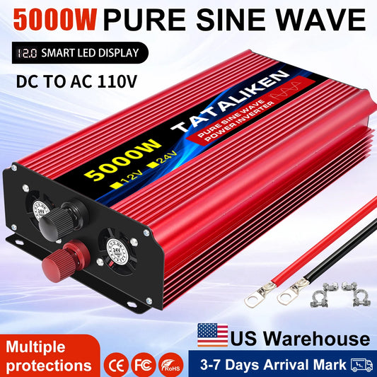 TATALIKEN 12V to 110V Pure Sine Wave Car Inverter Power