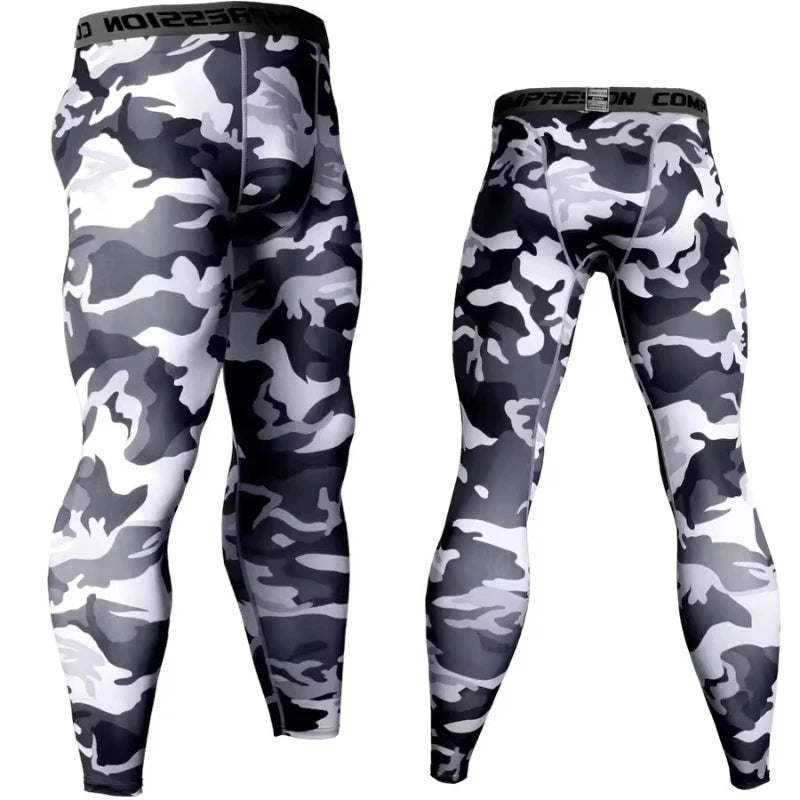 NONECN Camouflage Men Running Leggings Quick Dry Training Tights