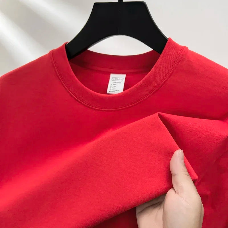 100% Pure Cotton Men's Short Sleeve Round Neck T Shirt Breathable