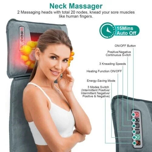 Electric Massage Mat Multifunctional Kneading Full Body Massager With Heating
