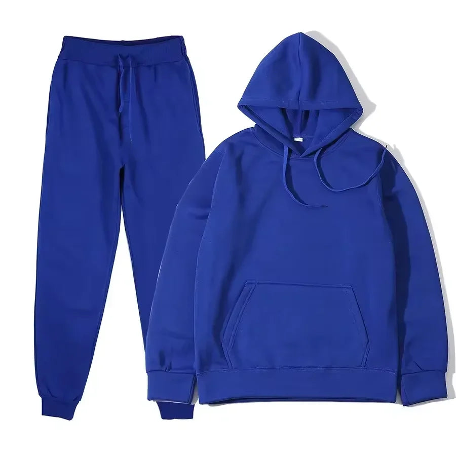 NONECN Winter Tracksuit Women Two Piece Set Hooded Sweatpants