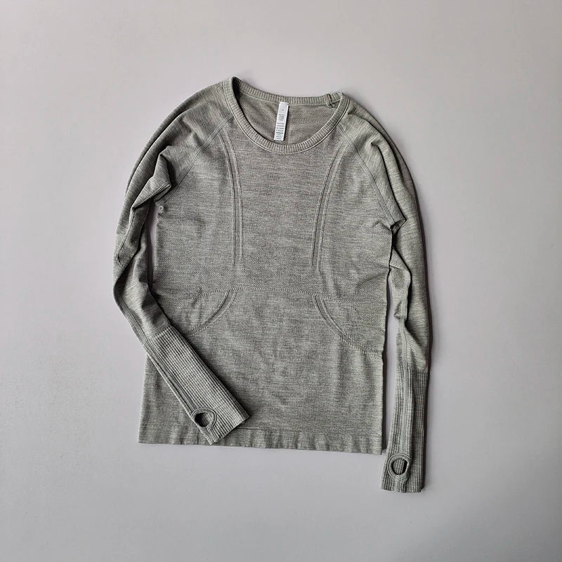 Women's Yoga Top Seamless Round-Neck Running Shirt