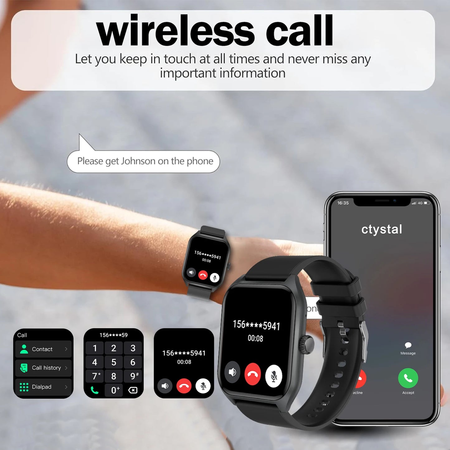 LIVLOVCP AI Voice Assistant Smart Watch Men Women Heart Rate