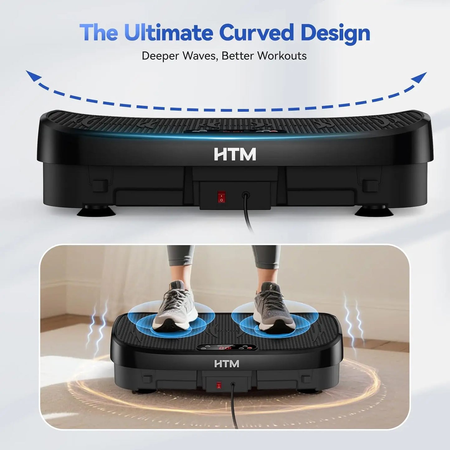 HTM Vibration Plate Fitness Platform 120 Levels Silent Operation NonSlip