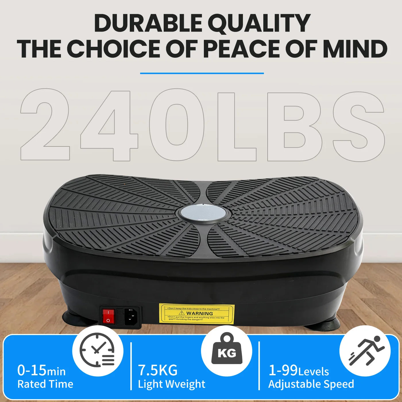 Vibration Plate Exercise Machine Portable Full Body Workout Resistance Bands