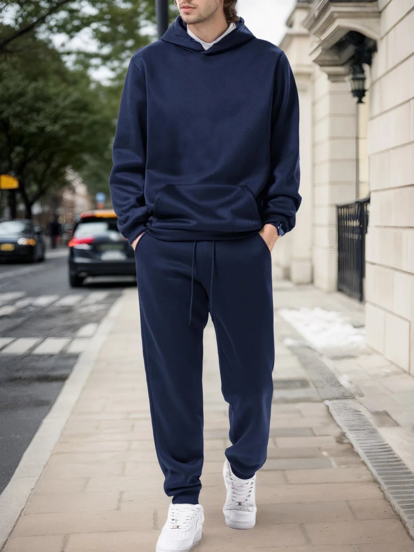 NONECN Men's Hoodie And Jogging Pants Tracksuit For Outdoor Activity