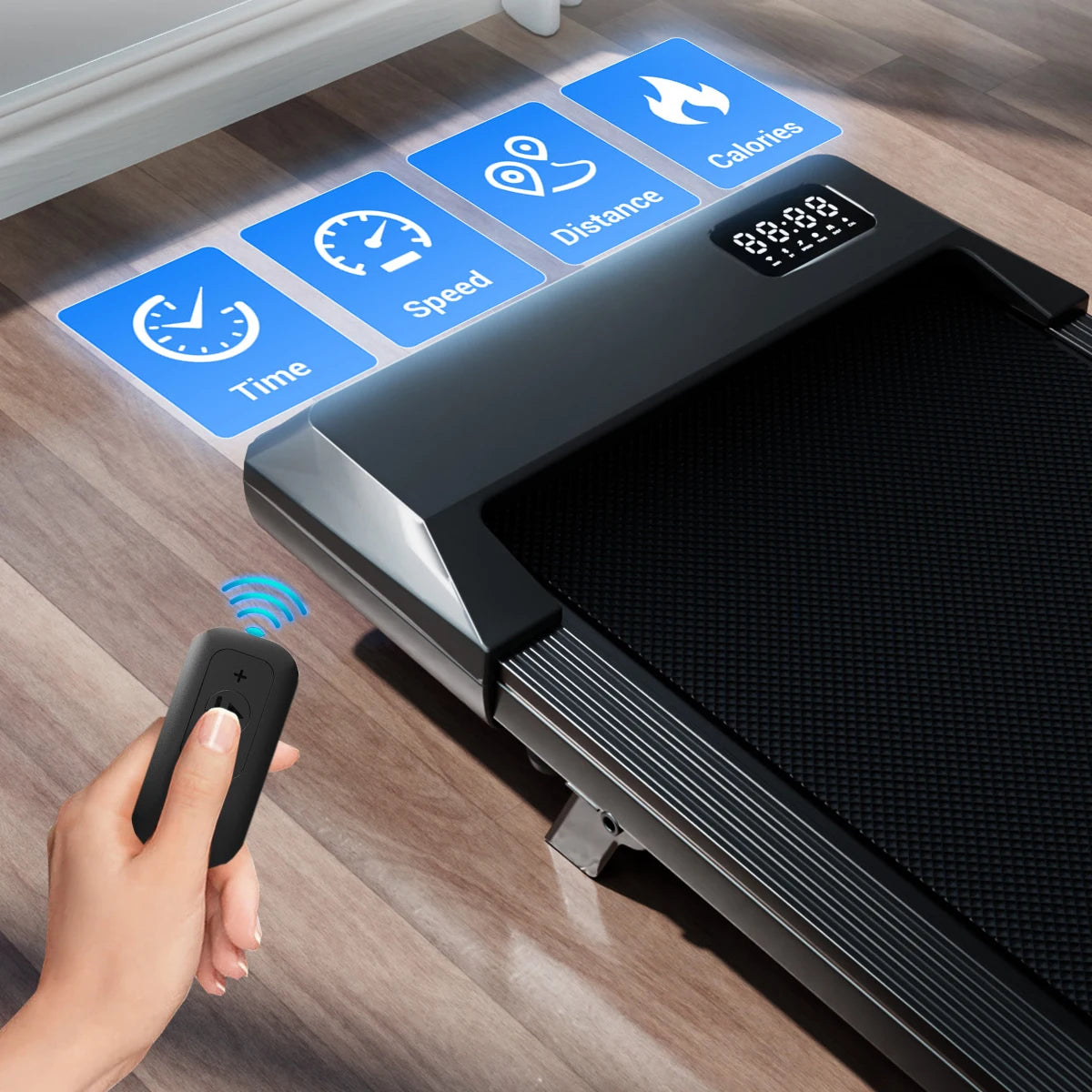 Superun Under Desk Treadmill 2.5 HP Quiet Walking Pad Display