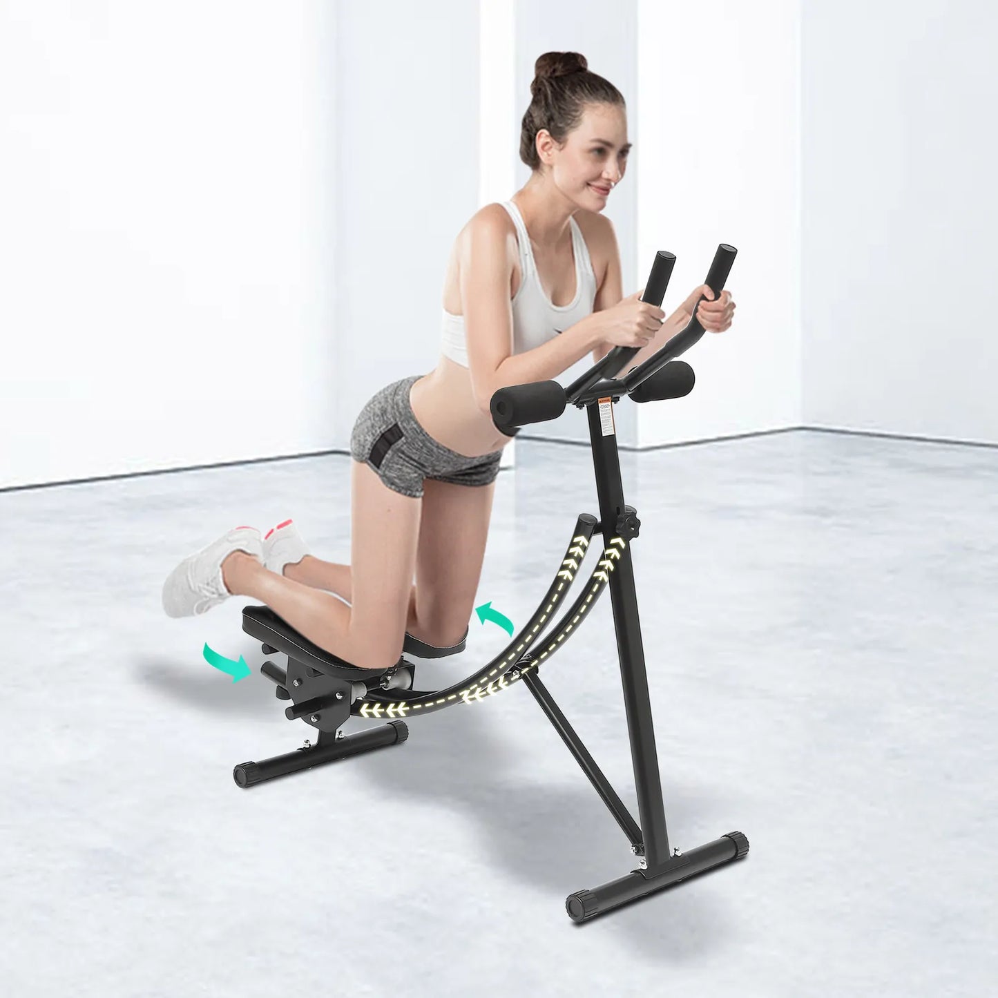 Foldable Ab Machine for Home Gym with LED Display