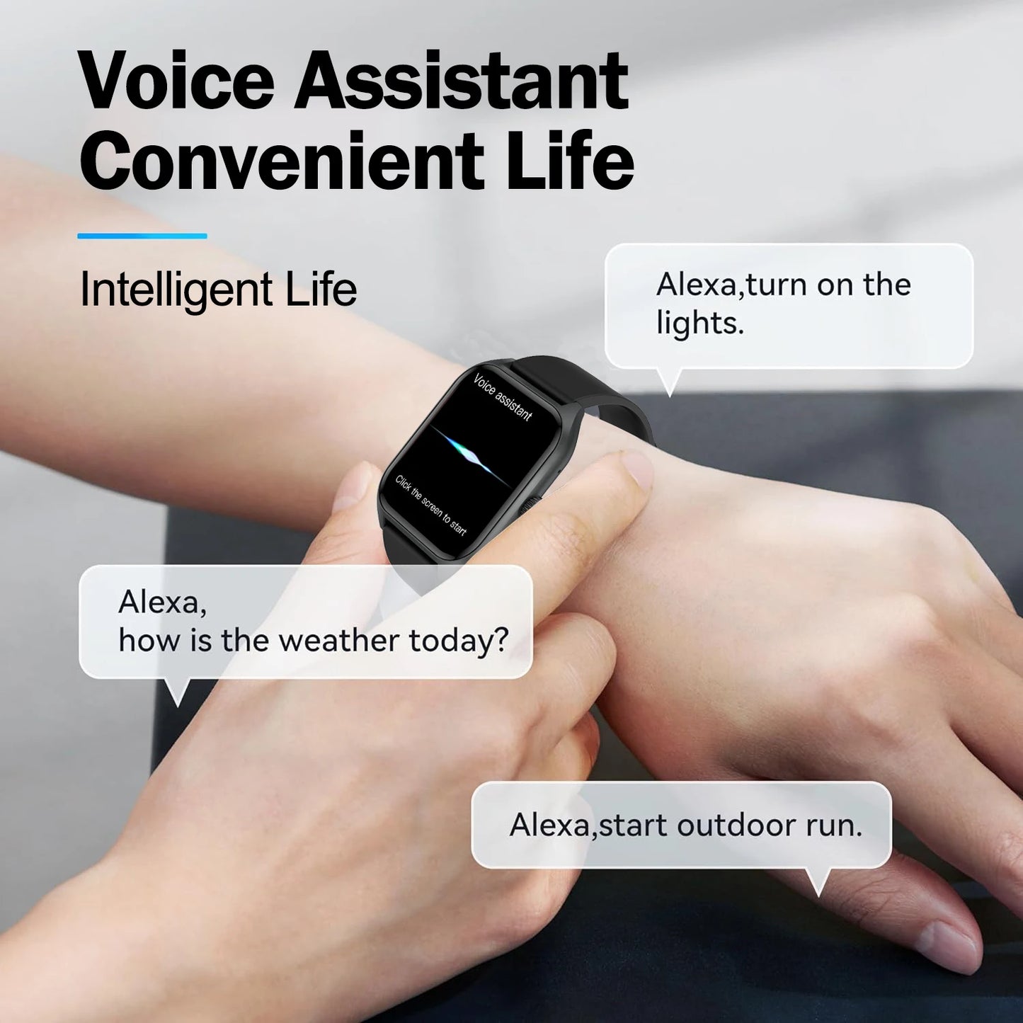 LIVLOVCP AI Voice Assistant Smart Watch Men Women Heart Rate