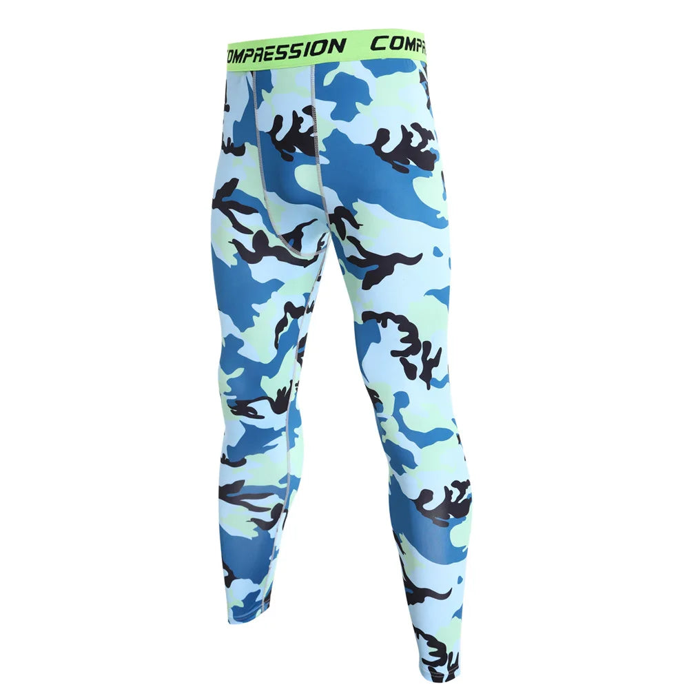 NONECN Camouflage Men Running Leggings Quick Dry Training Tights