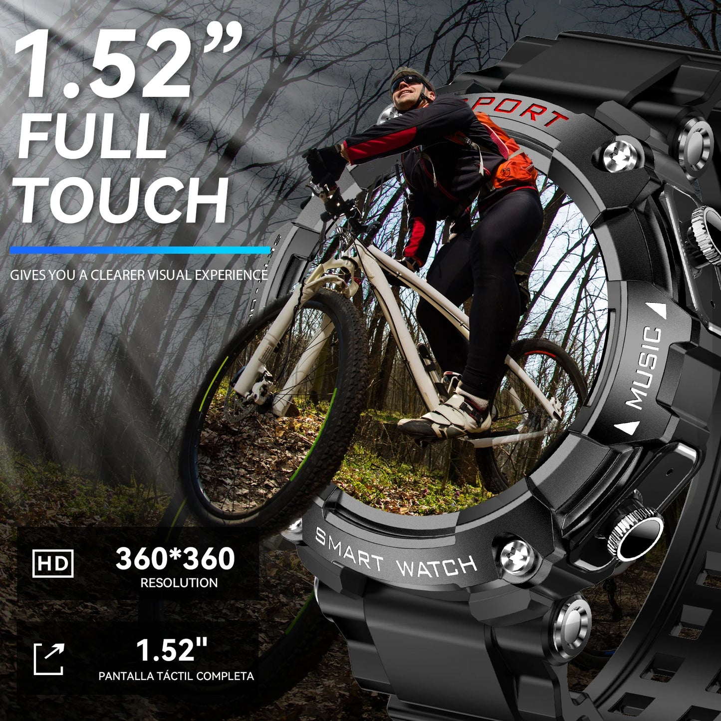 LaNikar Smart Watch With AMOLED Display And Bluetooth Headset