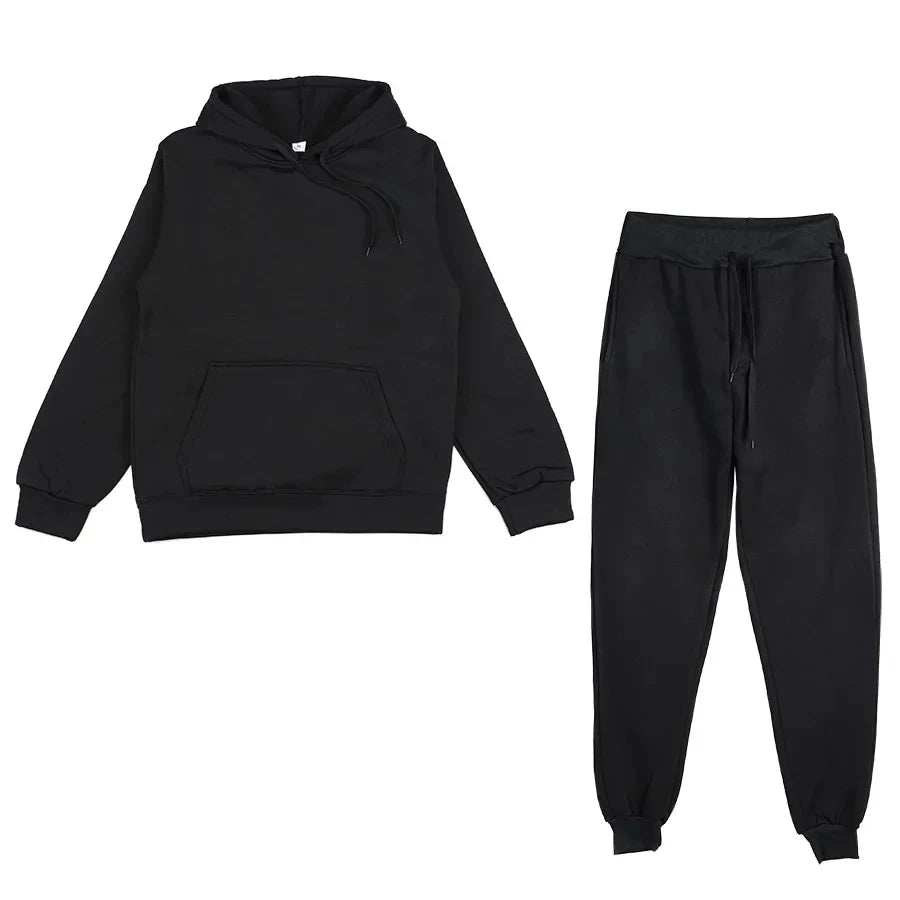 NONECN Men's Hoodie And Jogging Pants Tracksuit For Outdoor Activity
