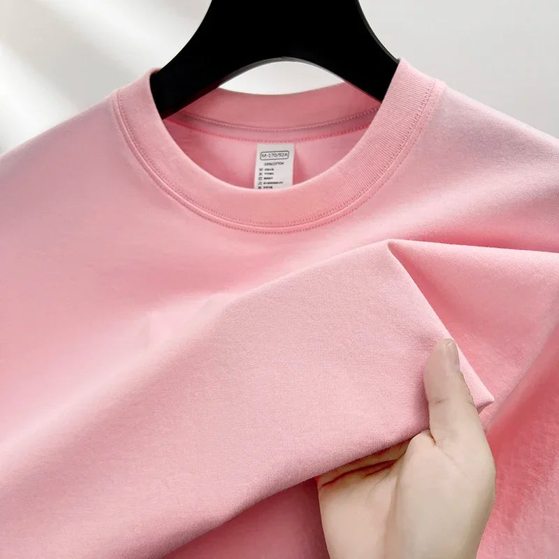 100% Pure Cotton Men's Short Sleeve Round Neck T Shirt Breathable