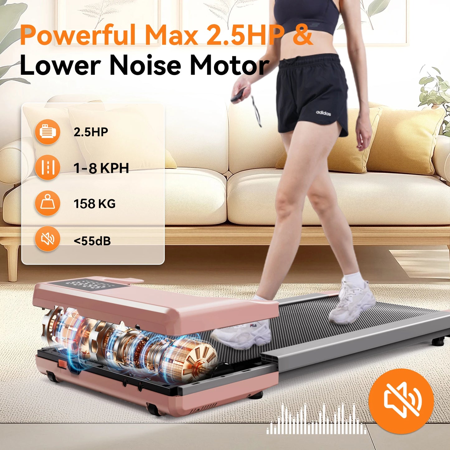 Superun Smart Under Desk Treadmill For Home Office With App