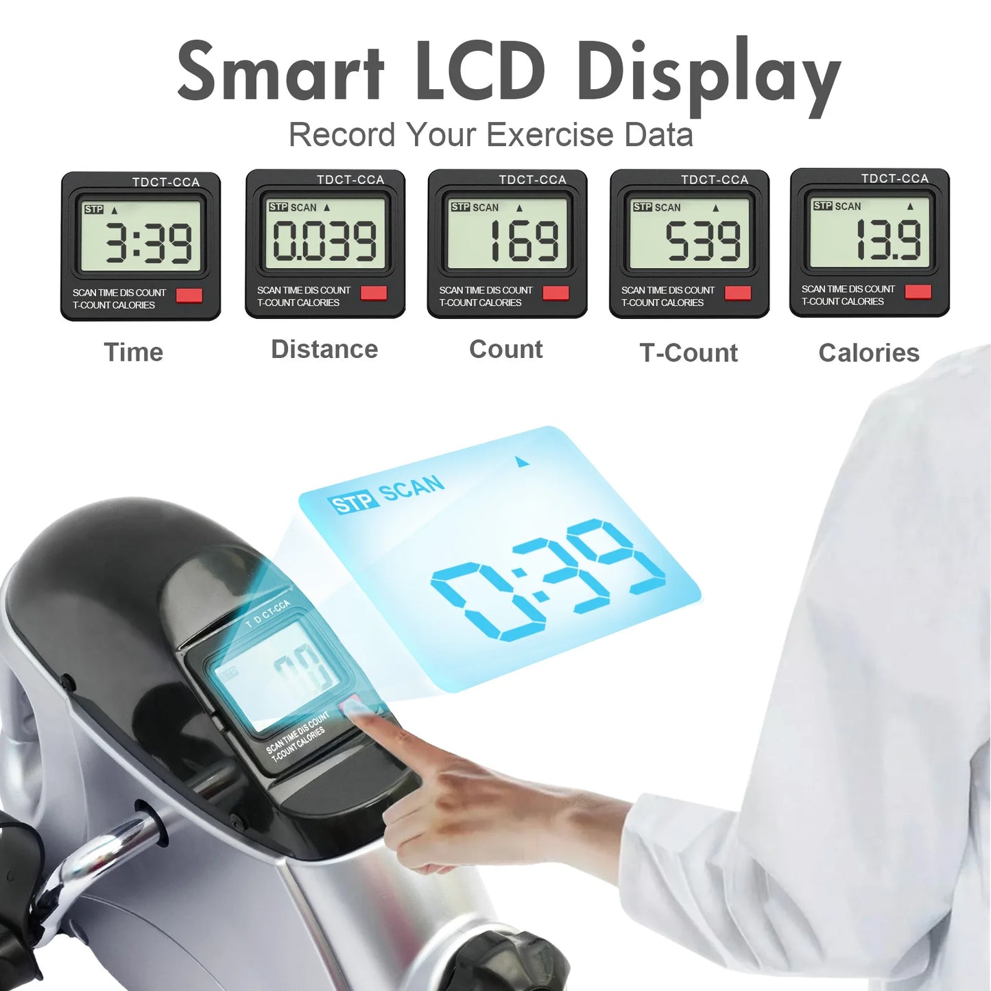 Portable Mini Under Desk Pedal Exerciser With LCD Display