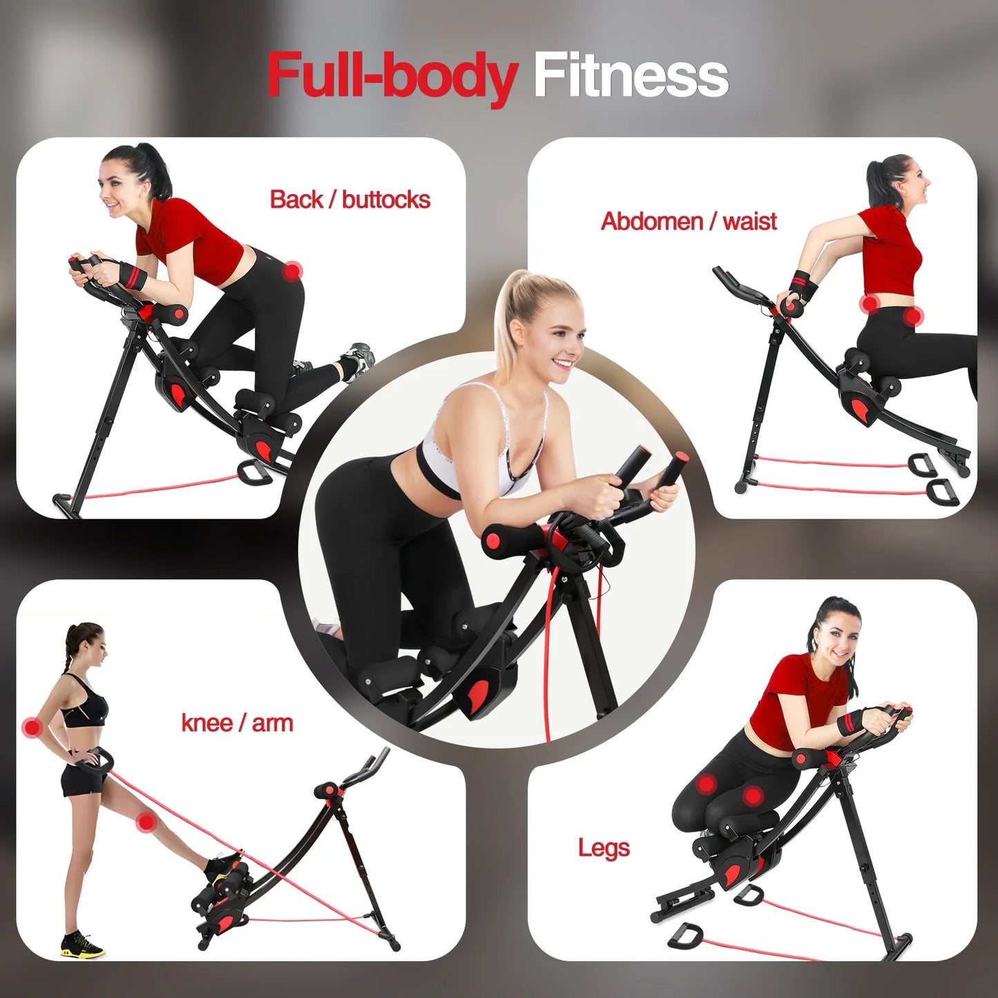 Dual Track Abdominal Exerciser Ab Roller Foldable Waist Workout
