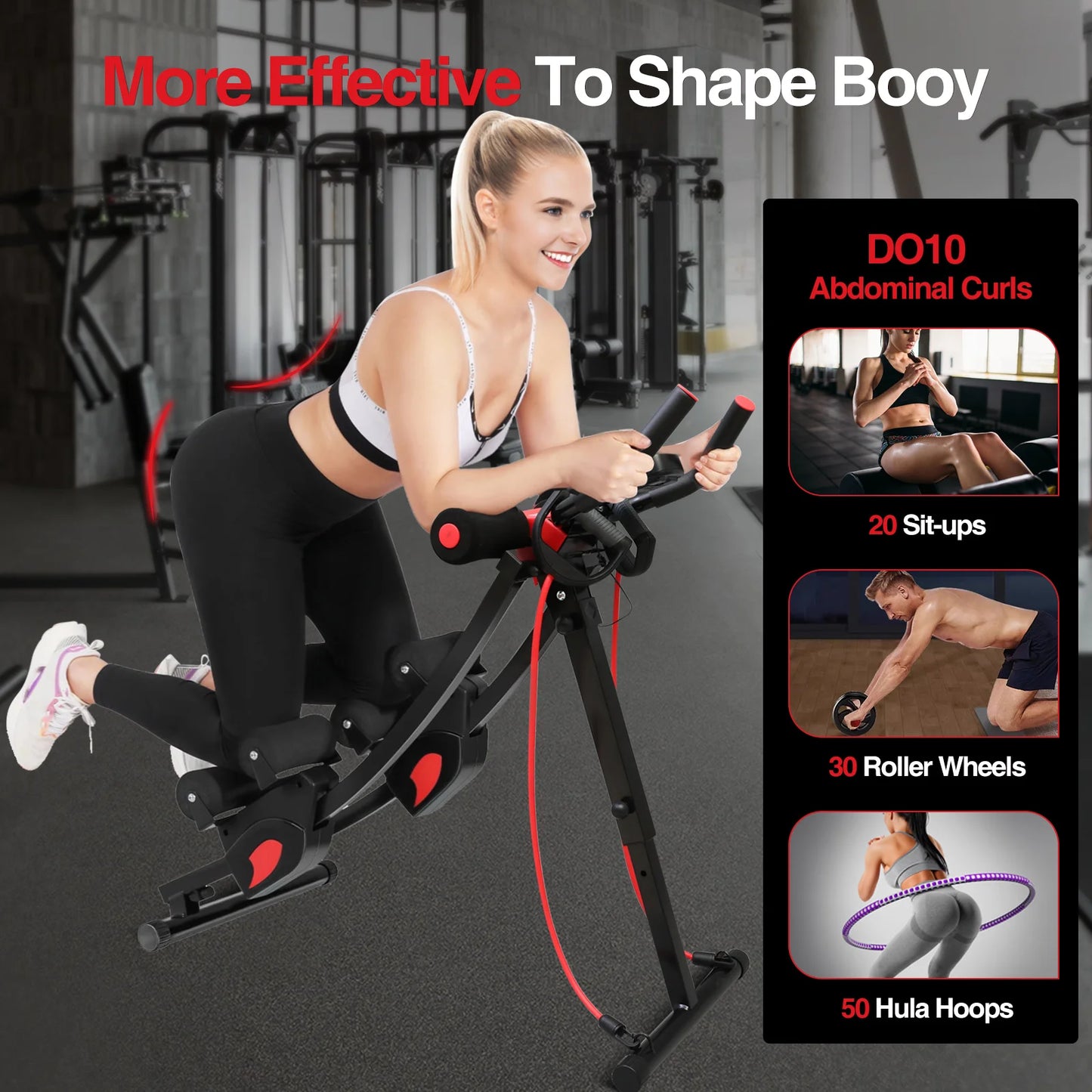 Dual Track Abdominal Exerciser Ab Roller Foldable Waist Workout