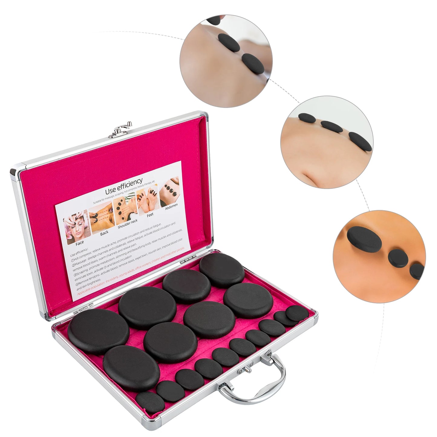 Bymaocar Hot Stones Massage Set With Heater Box At Home