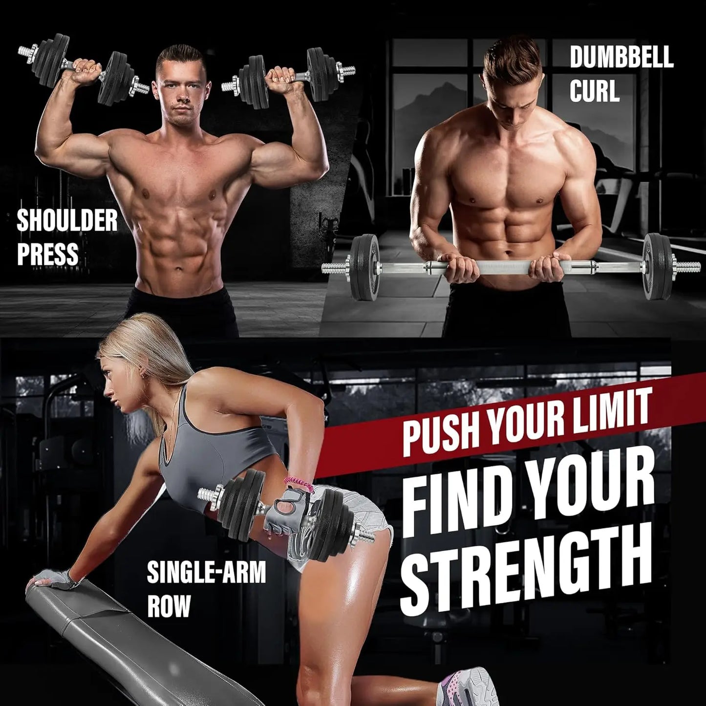 Adjustable Dumbbell Set With Weight Plates 40 To 200 Lbs Star Lock Collars