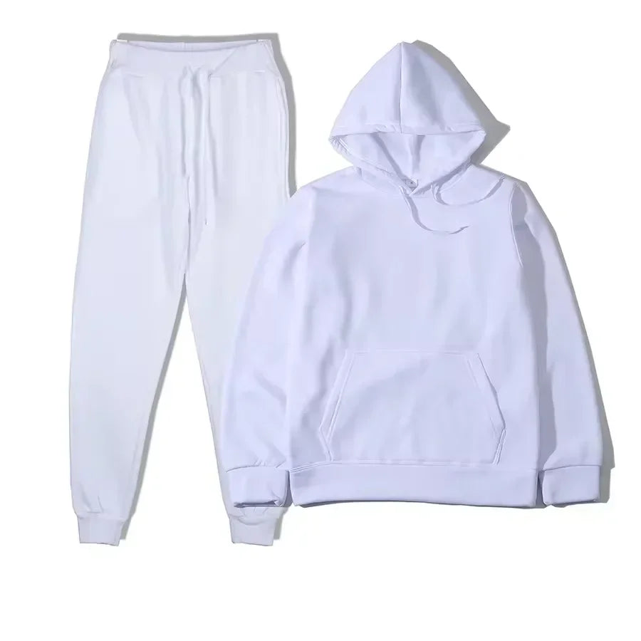 NONECN Winter Tracksuit Women Two Piece Set Hooded Sweatpants