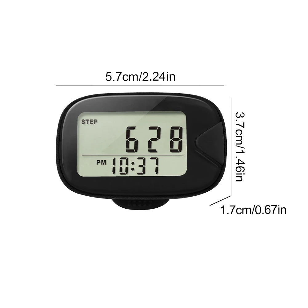 APWIKOGER Walking Pedometer Clip-On Step Counter LCD Display