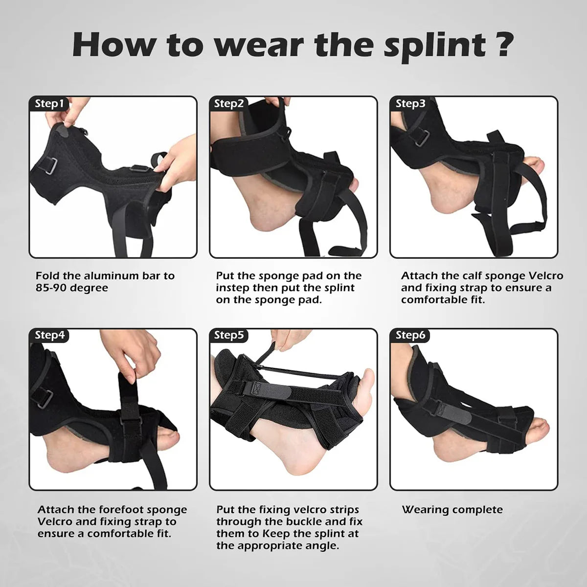 Plantar Fasciitis Night Splint Orthotic Breathable Foot Drop Brace