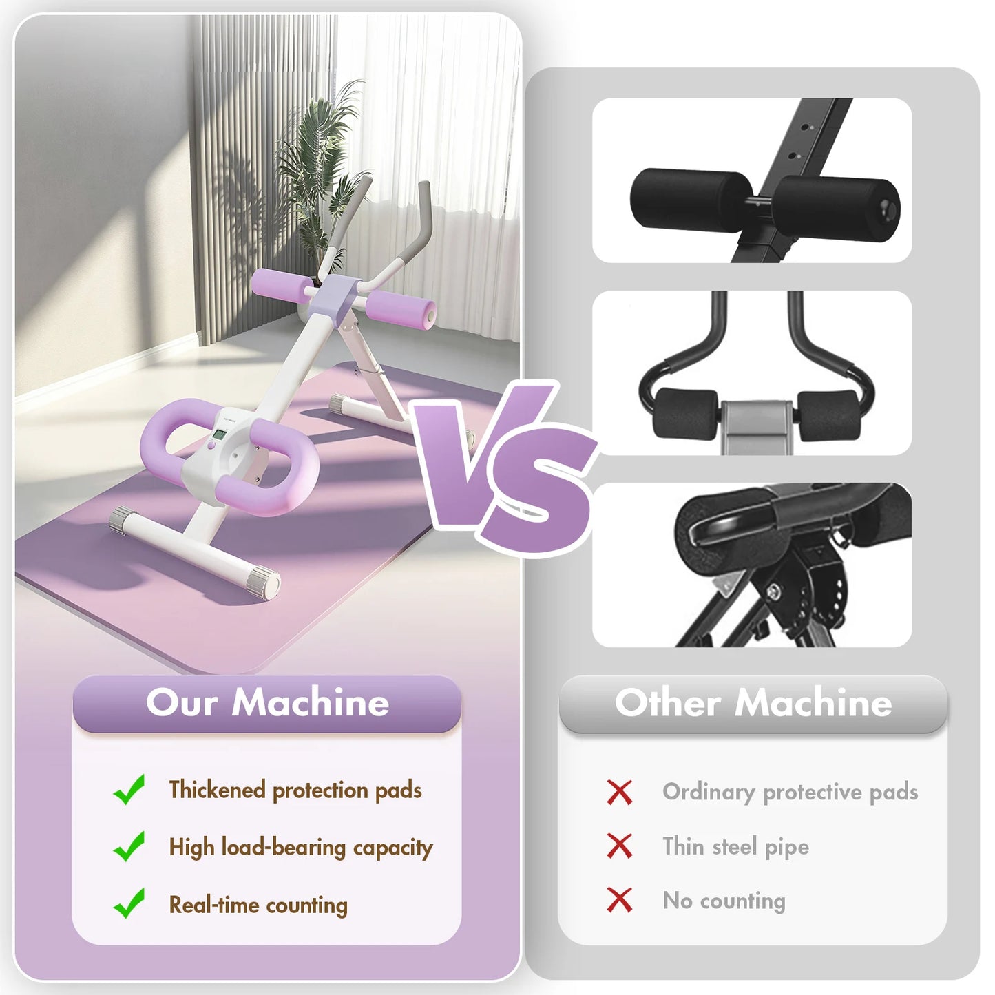 Abdominal Folding Crunch Trainer For Home Gym Core Workout Machine