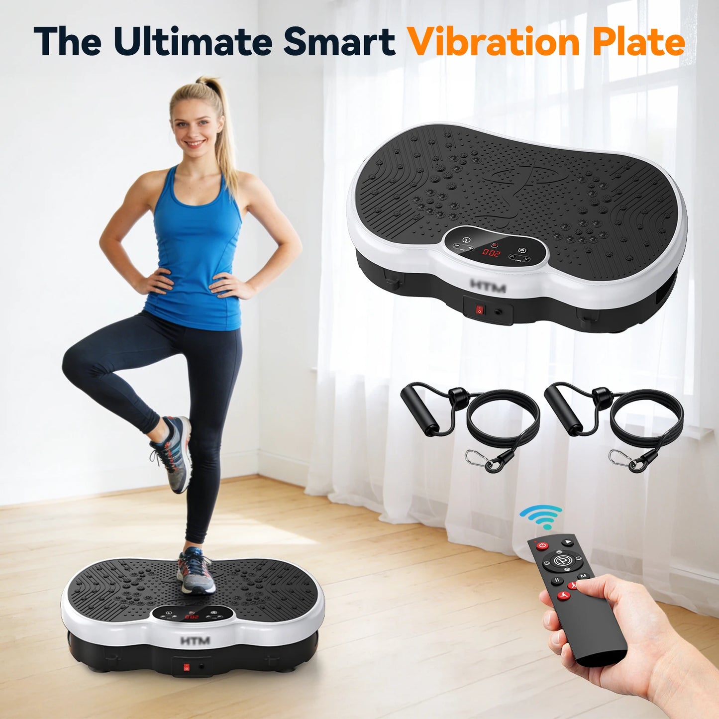 HTMM Whole Body Fitness Vibration Plate Calorie Counter