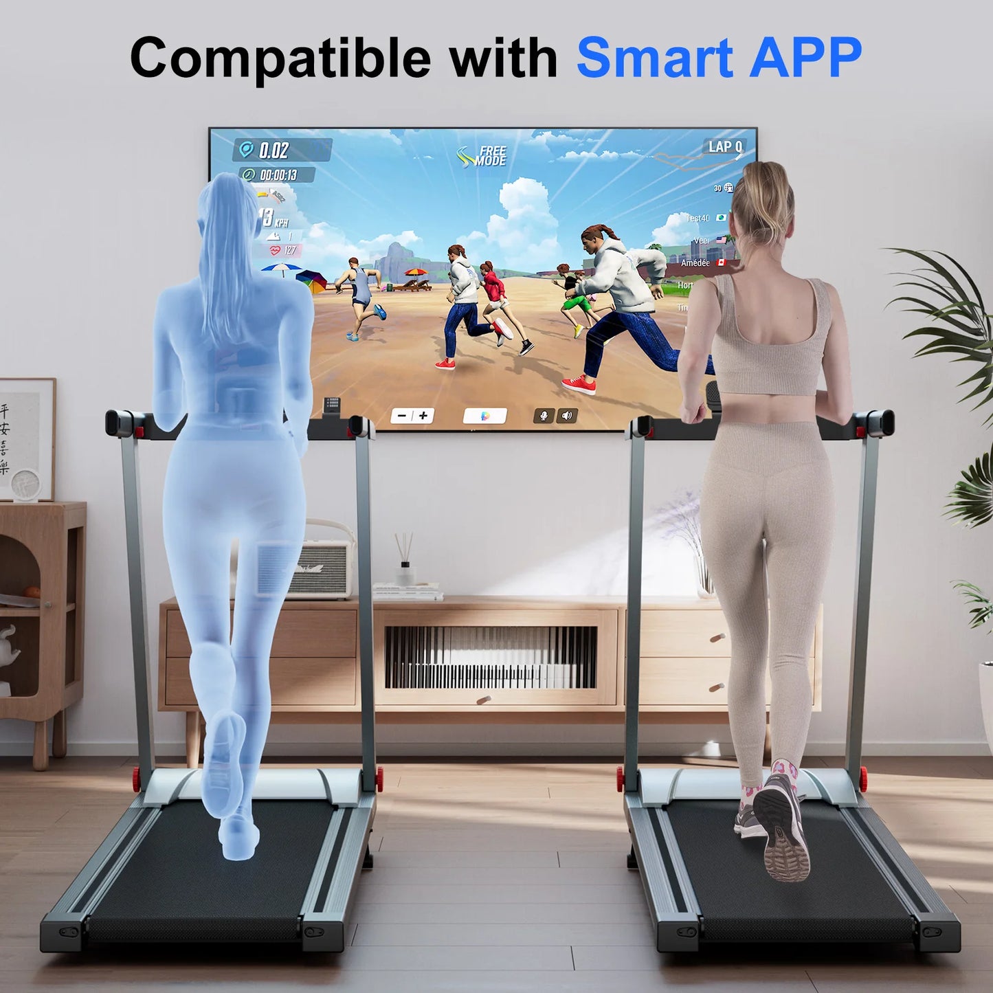 Treadmill 3.0HP With 5 Percent Incline Folding Handles