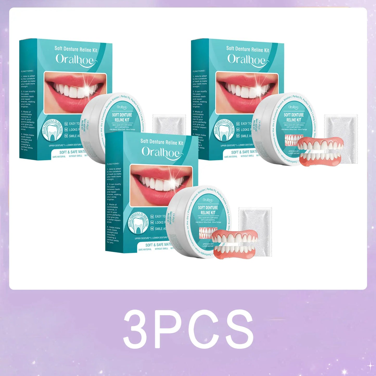 Silicone Reline Denture Set Temporary Upper and Lower Veneers