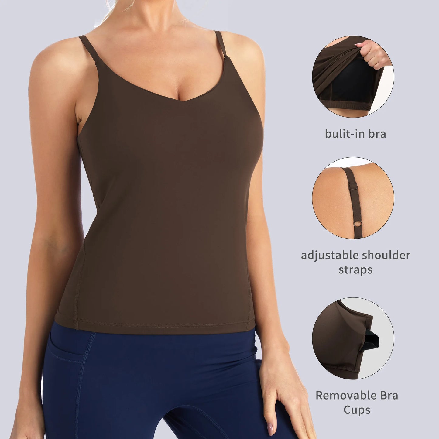 The Gym People Women Sleeveless Racerback Sports Bra Tank