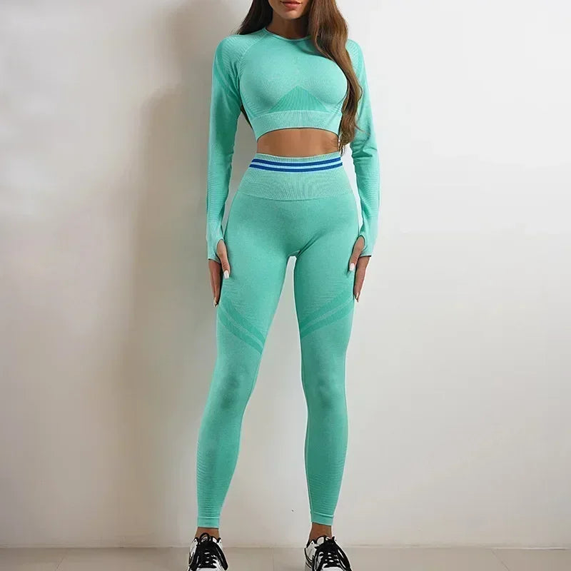 Dailou Seamless Yoga Set High Waist Workout Wear For Women