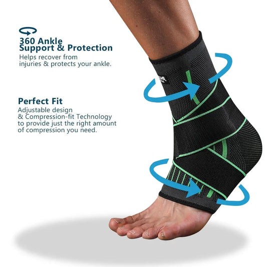 Ankle Brace Compression Sleeve Adjustable Support for Sprains and Injuries