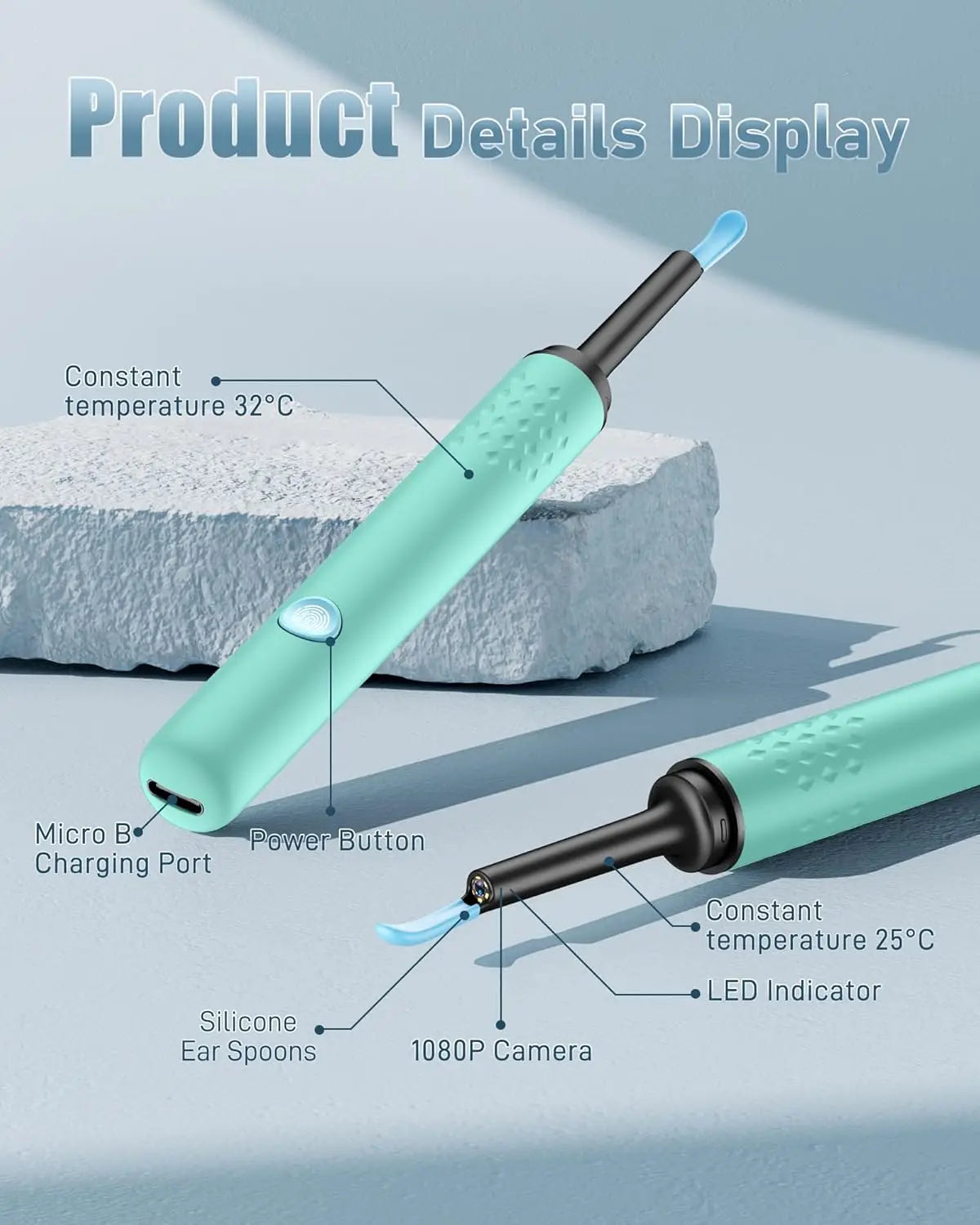 Ear Wax Removal Camera Tool 1080P HD Lens With Lights