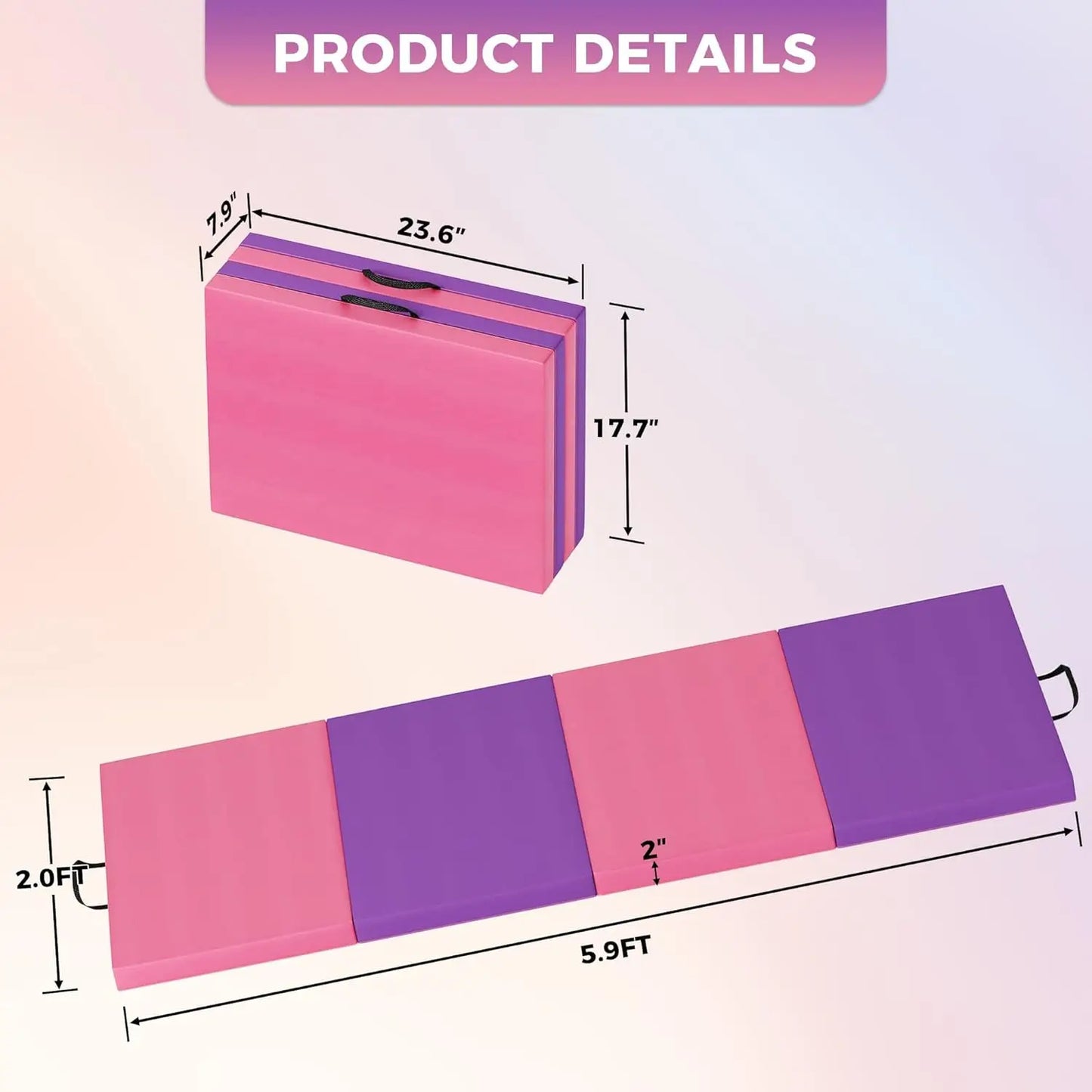 TWISTER.CK Folding Gym Mat Extra Firm High Density Non Slip