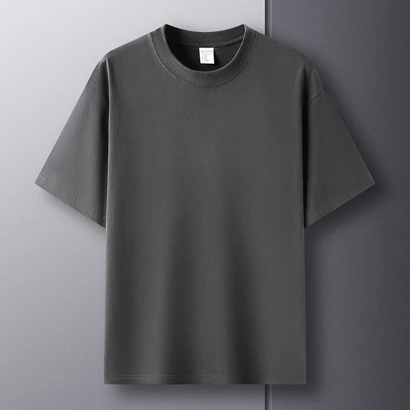 100% Pure Cotton Men's Short Sleeve Round Neck T Shirt Breathable