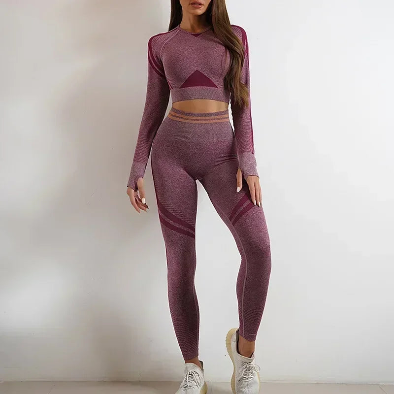 Dailou Seamless Yoga Set High Waist Workout Wear For Women