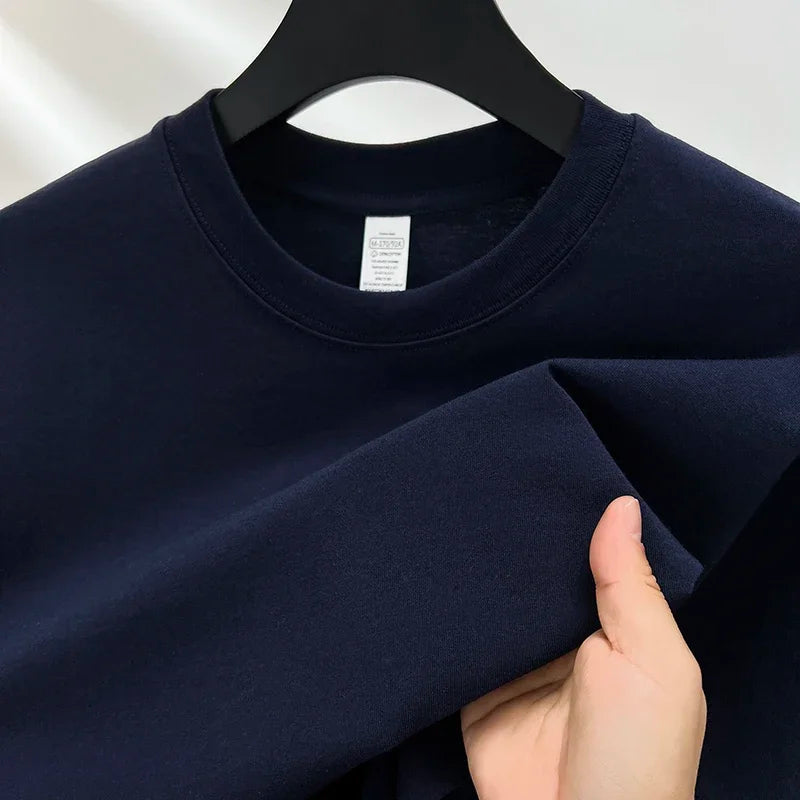 100% Pure Cotton Men's Short Sleeve Round Neck T Shirt Breathable