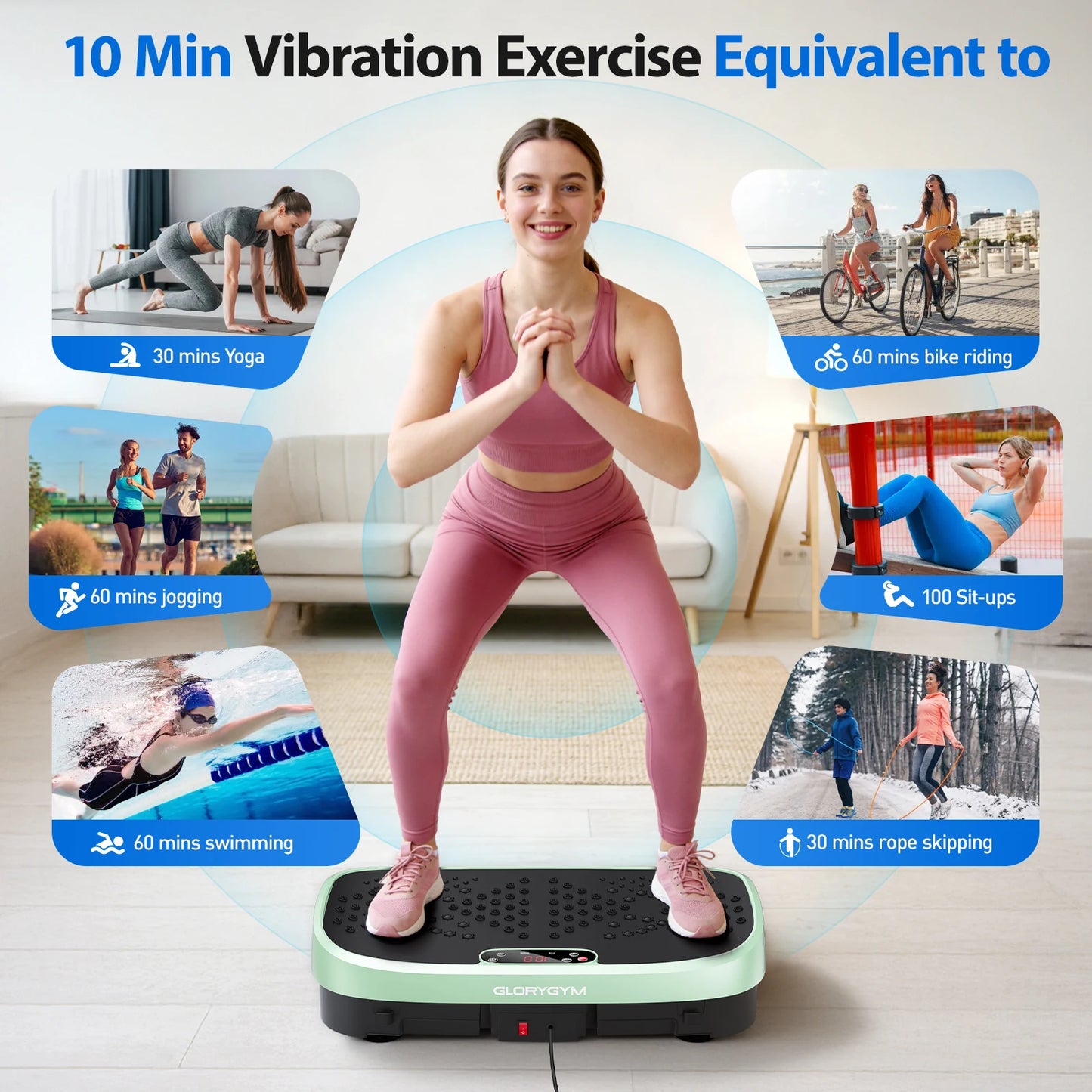 Vibration Plate Fat Burning Machine 120 Speed Levels 330 Lbs
