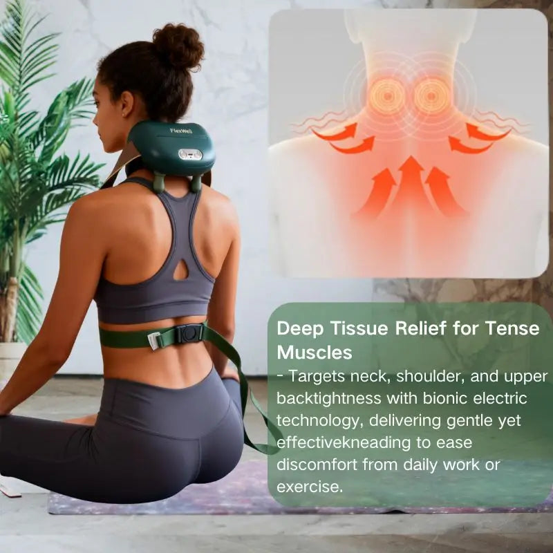 Shoulder and Neck Massager With Kneading and Heat Therapy