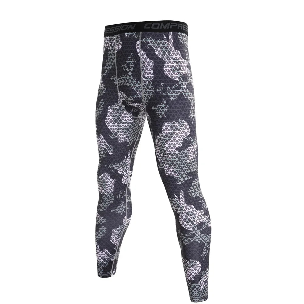 NONECN Camouflage Men Running Leggings Quick Dry Training Tights