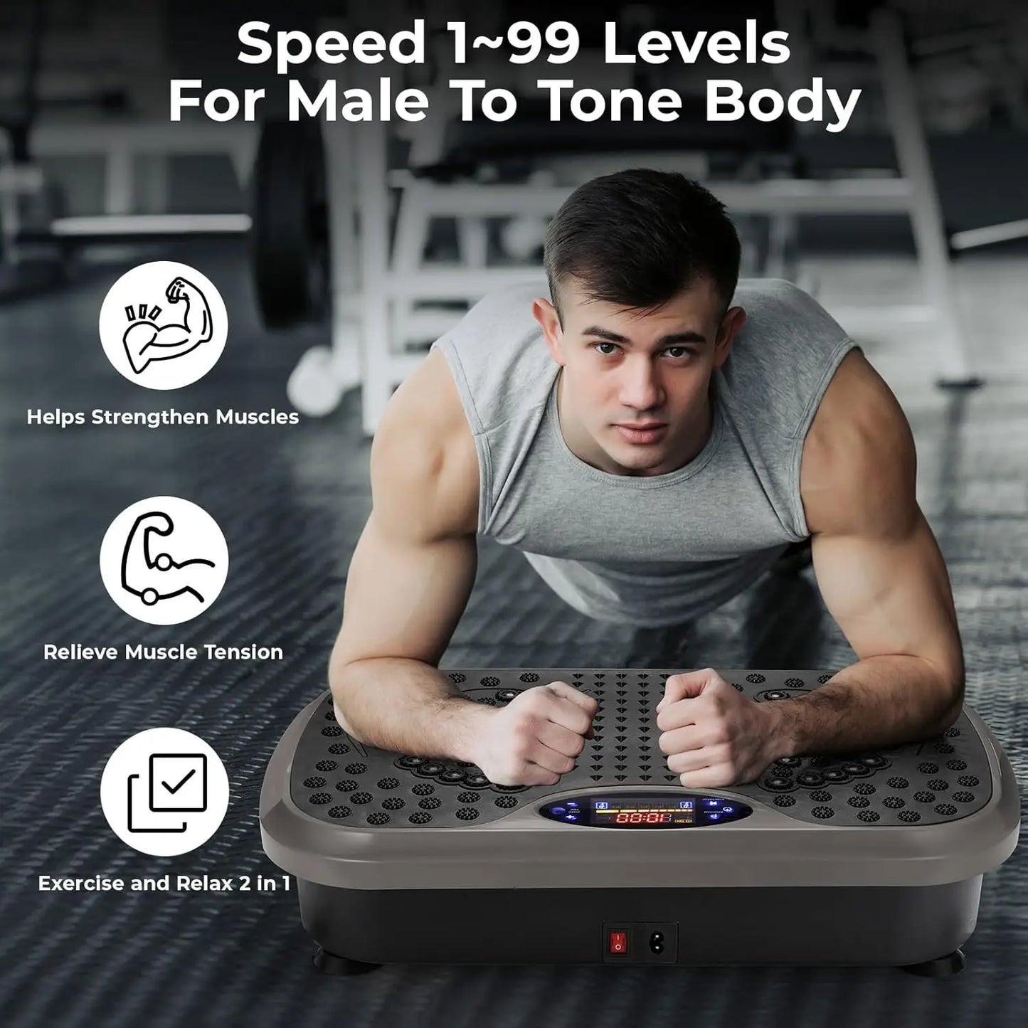 3D Vibration Plate Exercise Machine Whole Body Workout Platform