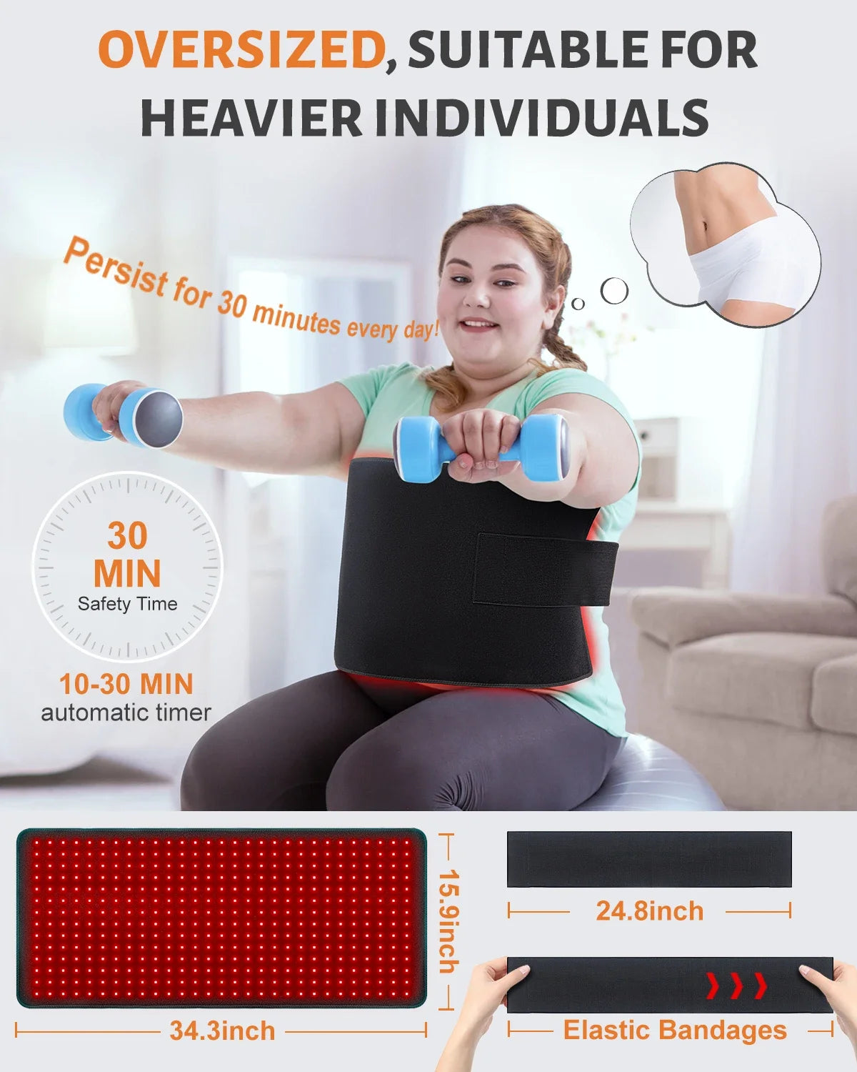 Astarexin 406 LED Red Light Therapy Heating Pad 660nm 850nm