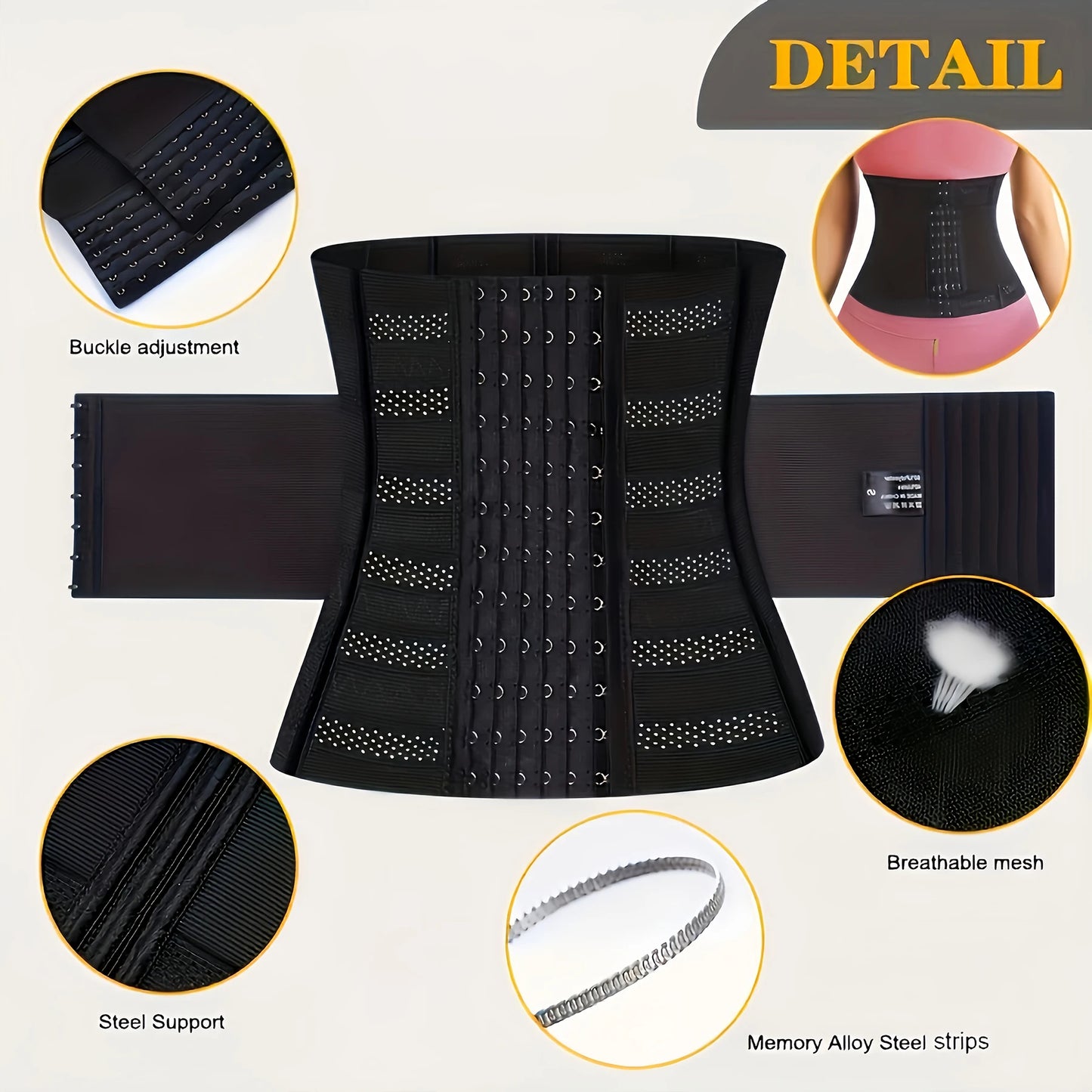 NONECN Underbust Waist Trainer Cincher Shaper for Women