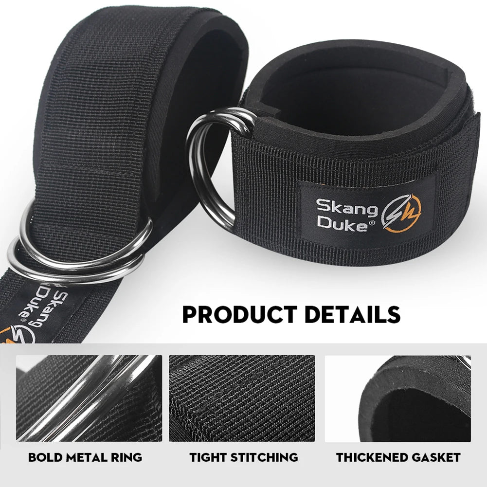 Padded Ankle Straps for Cable Machines with D Ring