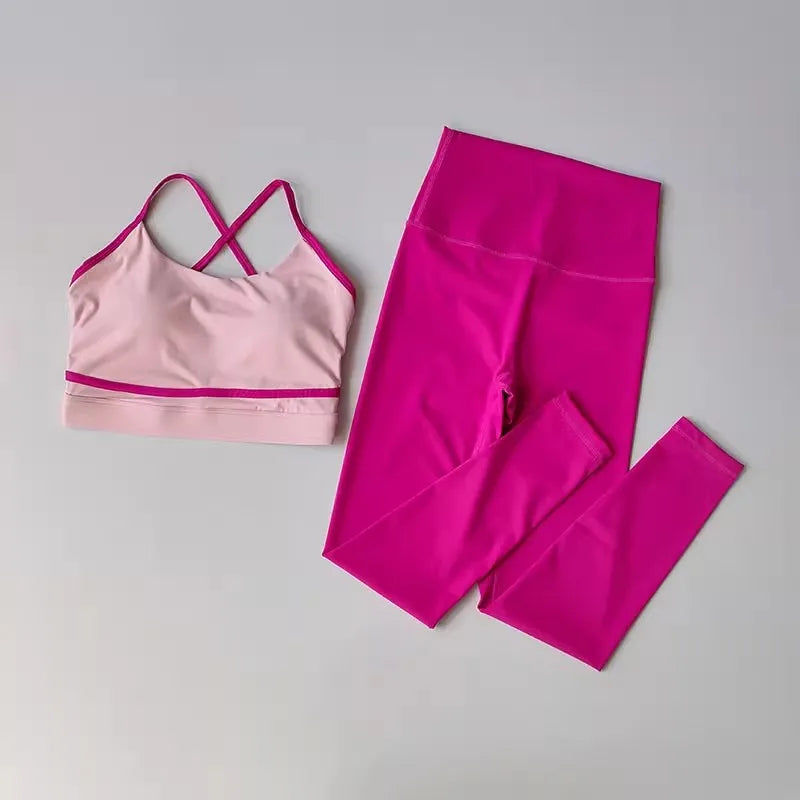 Women's 2-Piece Yoga Set High Waist Leggings And Sports Bra