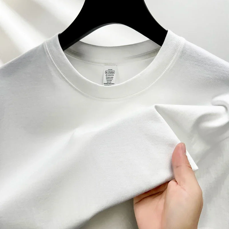 100% Pure Cotton Men's Short Sleeve Round Neck T Shirt Breathable