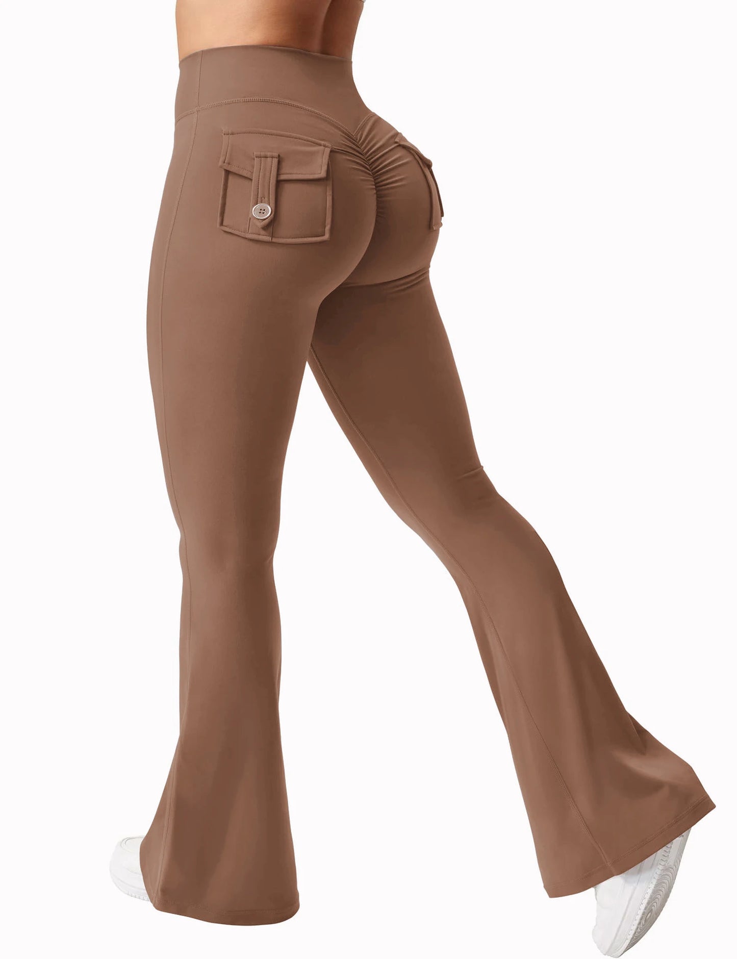 Women's Cargo Pocket Fitness Tights For Yoga And Running