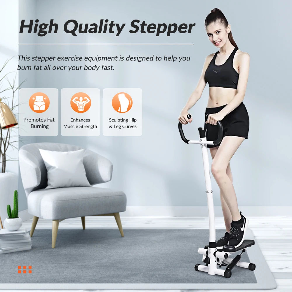 Home Fitness Stepper Machine With LCD Display And Resistance Bands