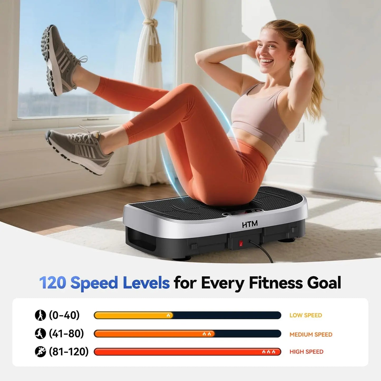 HTM Vibration Plate Exercise Machine Whole Body Workout